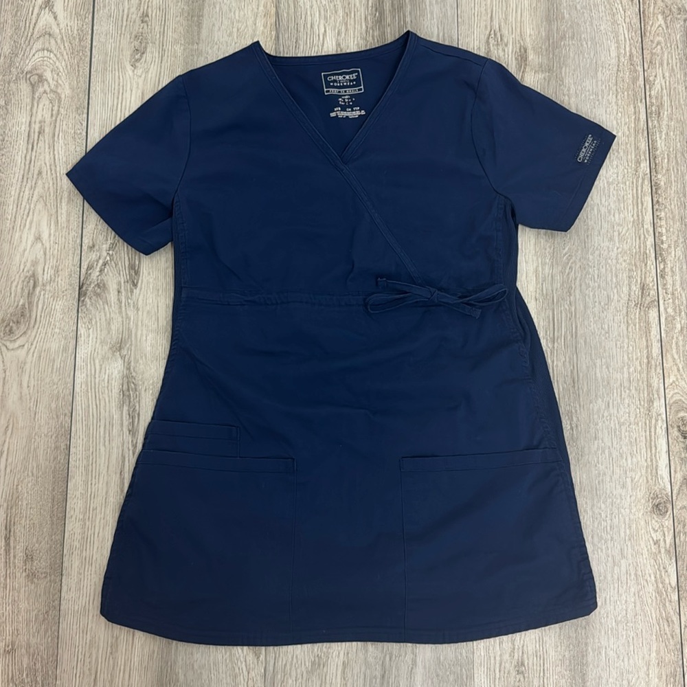 Cherokee workwear navy blue xxs maternity scrub top